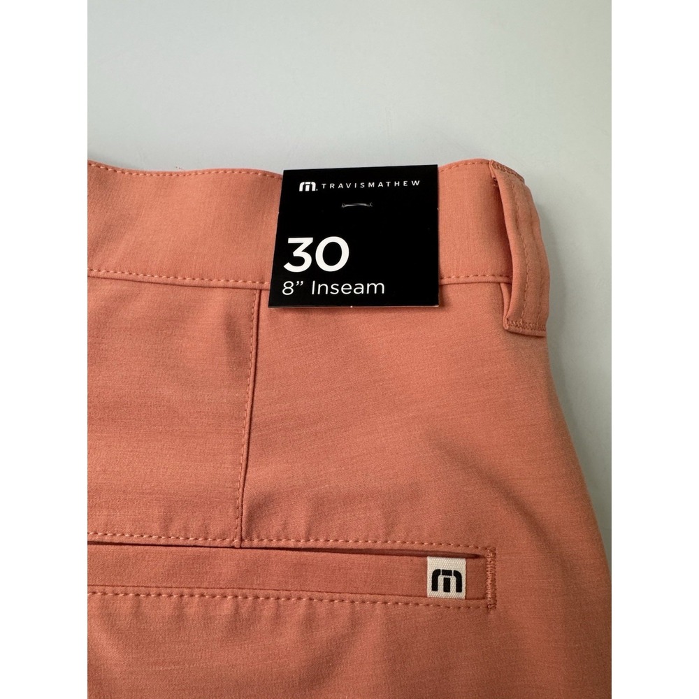 Mens Travis Mathew Tech Chino Shorts Size 30 New With Tags Pink Golf Stretch - Picture 6 of 6